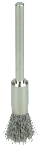 1/4" Miniature Wire End Brush, .005" Stainless Steel Fill, 1/8" Stem