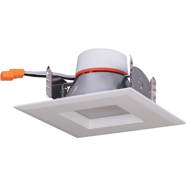 9 watt LED Downlight Retrofit; 4 inch square shape; 3000K; 120 volt