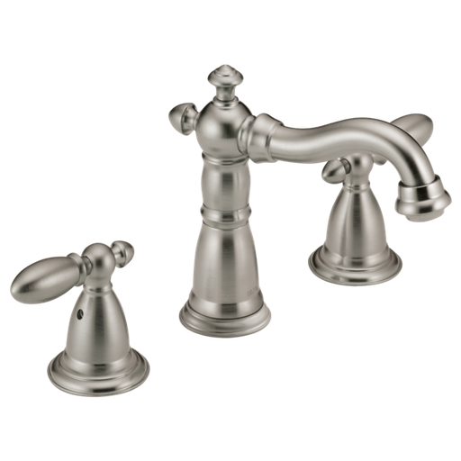 Victorian Two Handle Widespread Bathroom Faucet - Stainless