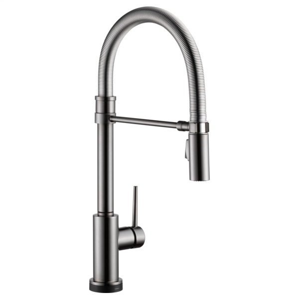 Trinsic Single Handle Pull-Down Spring Spout Kitchen Faucet with Touch2O Technology - Black Stainless