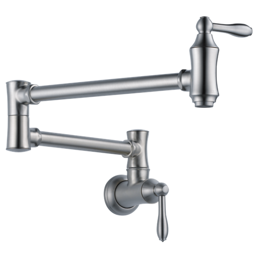 Delta Traditional Wall Mount Pot Filler - Arctic Stainless