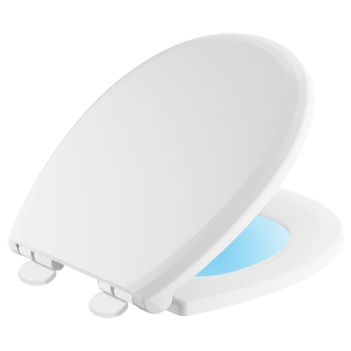 Sanborne Round Front Slow-Close / Quick-Release Nightlight Seat - White