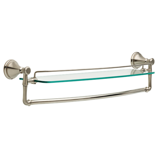 Cassidy 24" Glass Shelf with Removable Bar - Stainless