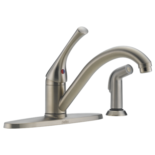 Classic Single Handle Kitchen Faucet with Spray - Stainless