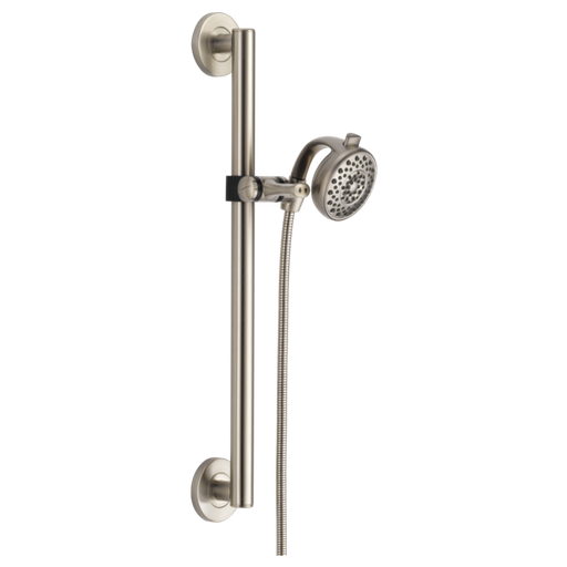 Palm Hand Shower with Contemporary Slide Bar / Grab Bar - Stainless