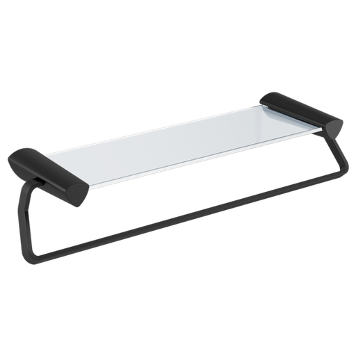 Zura 24" Towel Bar with Glass Shelf - Matte Black