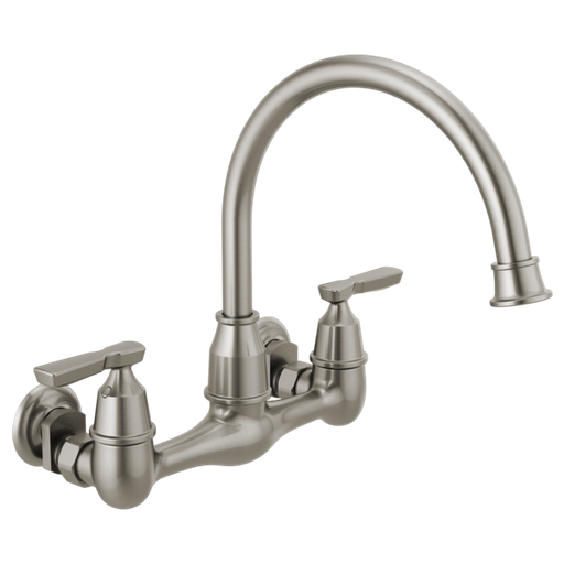 Delta Two Handle Wall Mounted Kitchen Faucet - Stainless
