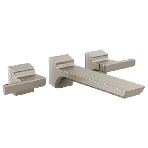 Pivotal Two-Handle Wall Mount Bathroom Faucet Trim - Stainless