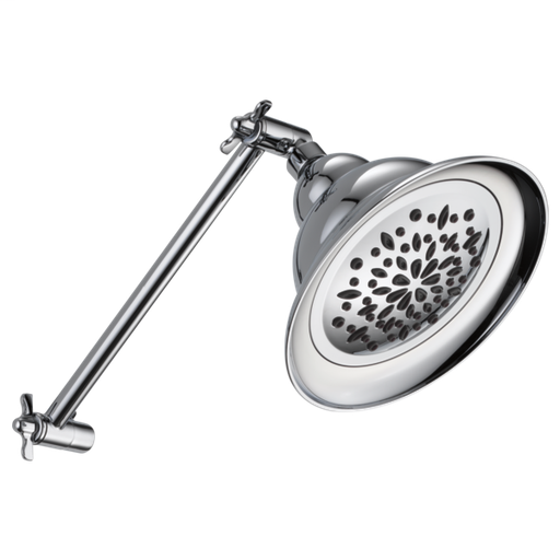 Bell Shower Head with Adjustable Arm Extender - Chrome