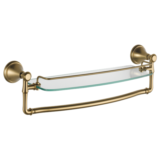 Cassidy 18" Glass Shelf with Removable Bar - Champagne Bronze