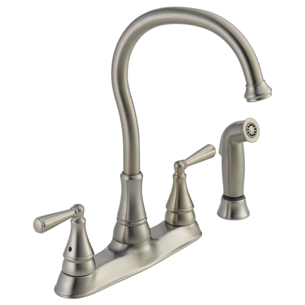 Griffen Two Handle Kitchen Faucet with Spray - Stainless