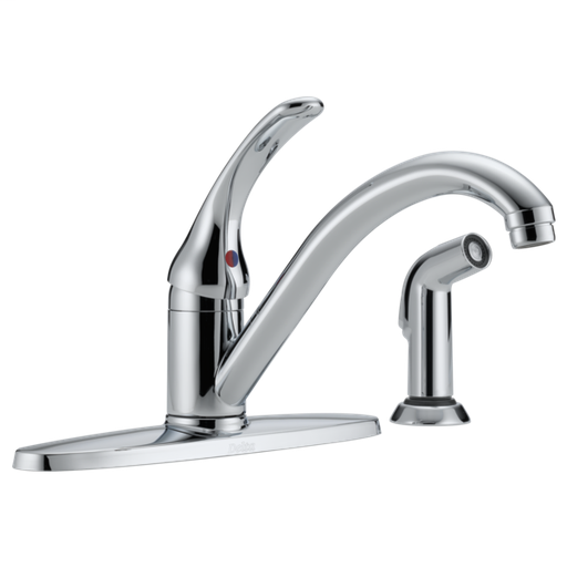 Classic Single Handle Kitchen Faucet with Spray - Chrome