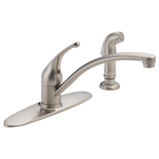 Foundations Single Handle Kitchen Faucet with Spray - Stainless