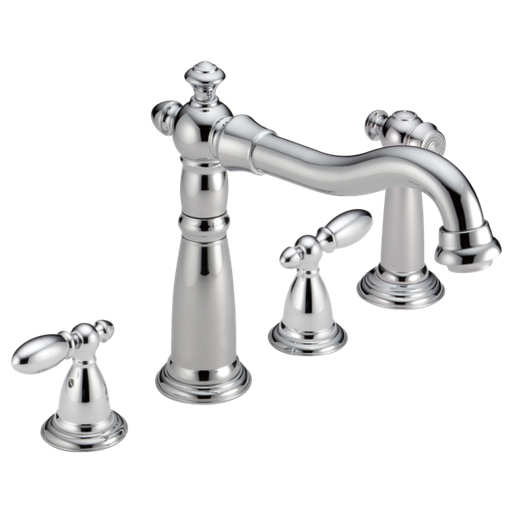 Victorian Two Handle Widespread Kitchen Faucet with Spray - Chrome