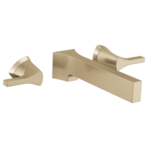 Zura Two Handle Wall Mount Bathroom Faucet Trim - Champagne Bronze