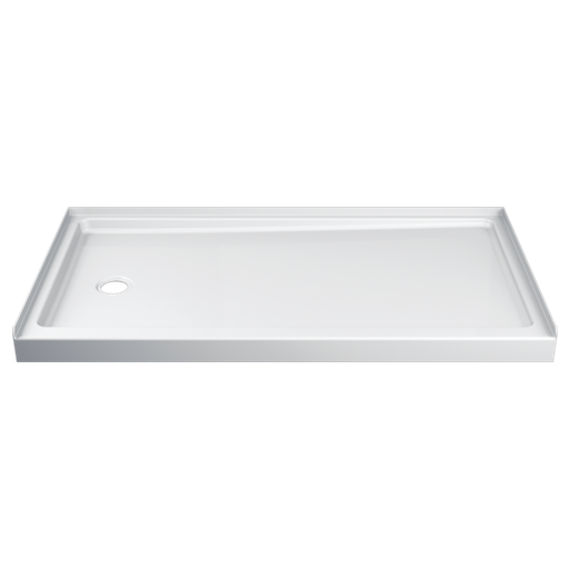 Hycroft ProCrylic 60 in. x 32 in. Shower Base Left Drain - White