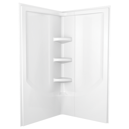 Delta 38'' Direct-to-Stud Corner Shower Wall Set - White