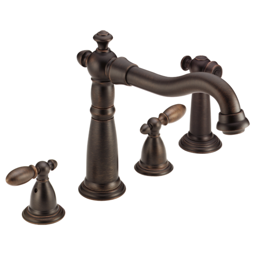 Victorian Two Handle Widespread Kitchen Faucet with Spray - Venetian Bronze