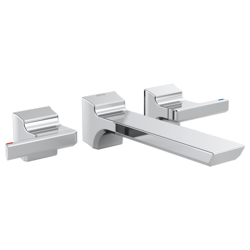 Pivotal Two-Handle Wall Mount Bathroom Faucet Trim - Chrome