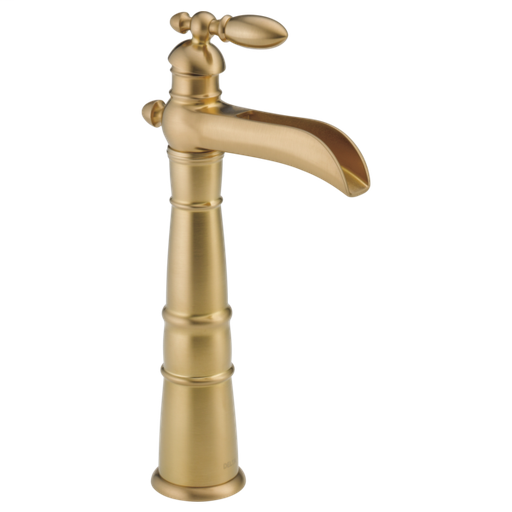 Victorian Single Handle Channel Vessel Bathroom Faucet - Champagne Bronze