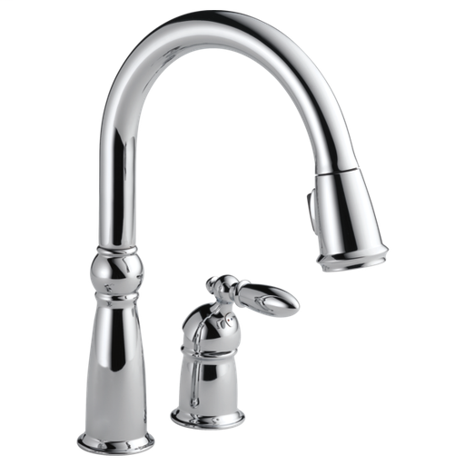 Victorian Single Handle Pull-Down Kitchen Faucet - Chrome