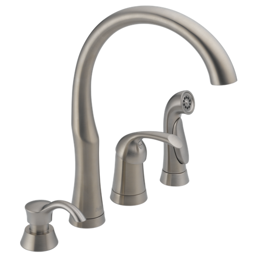 Bellini Single Handle Kitchen Faucet with Spray & Soap Dispenser - Stainless