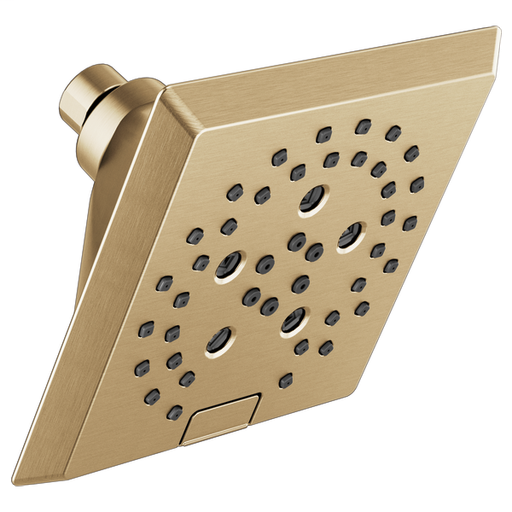 H2Okinetic 5-Setting Angular Modern Raincan Shower Head - Champagne Bronze
