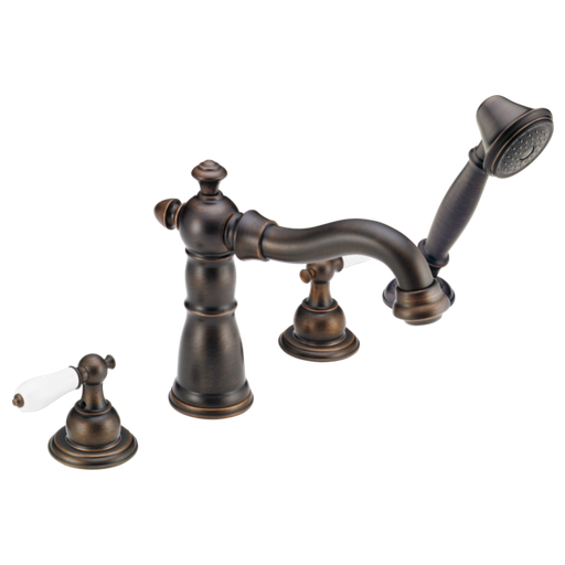 Victorian Roman Tub with Hand Shower Trim - Less Handles - Venetian Bronze