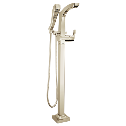 Tesla Floor Mount Tub Filler Trim - Polished Nickel
