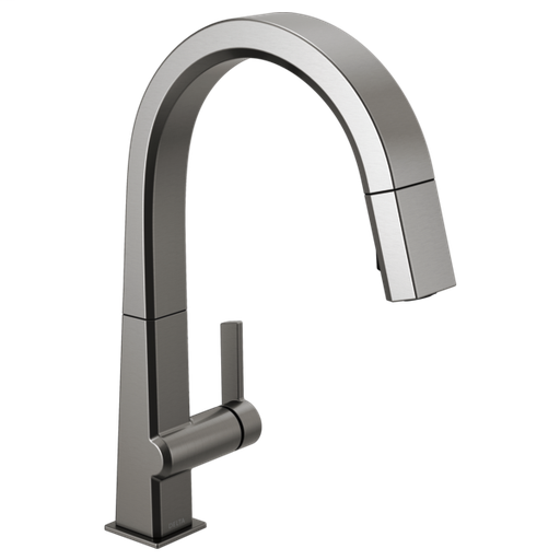 Pivotal Single Handle Pull Down Kitchen Faucet - Black Stainless