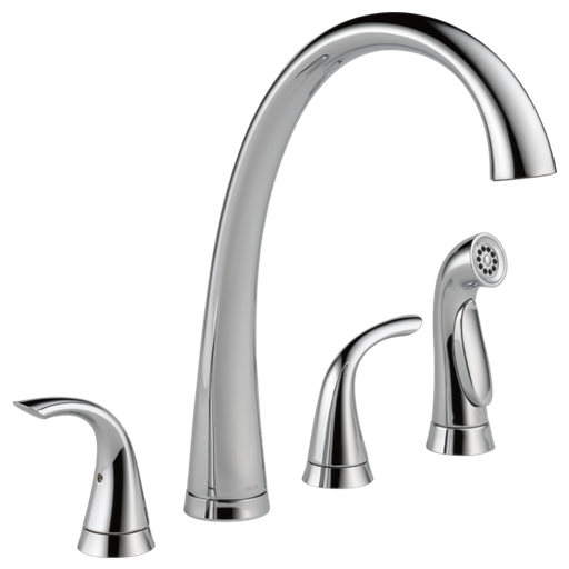 Pilar Two Handle Widespread Kitchen Faucet with Spray - Chrome
