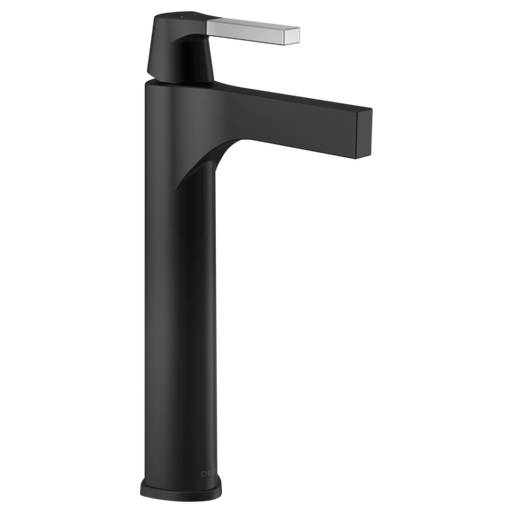 Zura Single Handle Vessel Bathroom Faucet - Chrome / Matte Black