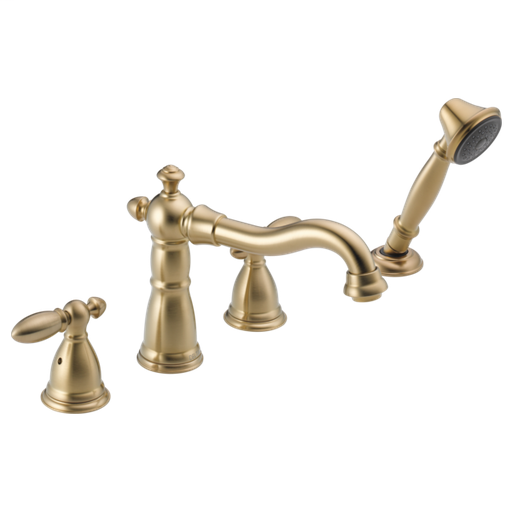 Victorian Roman Tub with Hand Shower Trim - Less Handles - Champagne Bronze