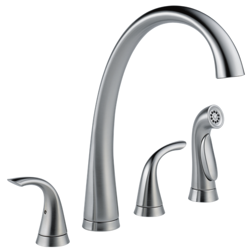 Pilar Two Handle Widespread Kitchen Faucet with Spray - Arctic Stainless