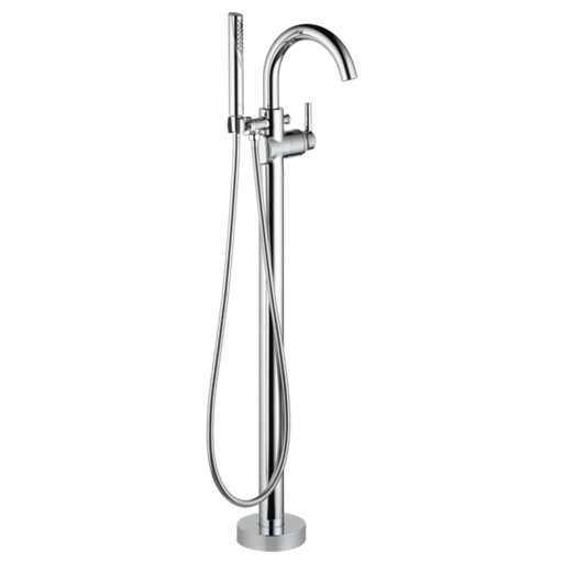 Trinsic Contemporary Floor Mount Tub Filler with Hand Shower - Chrome