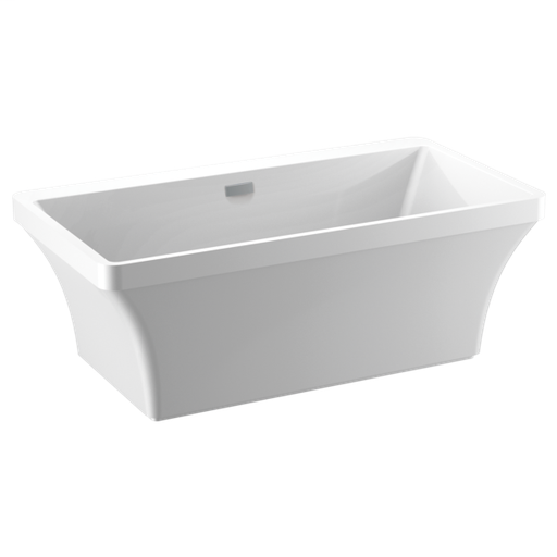 Everly 60'' x 32'' Freestanding Tub with Integrated Waste and Overflow - White