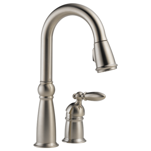 Victorian Single Handle Pull-Down Bar / Prep Faucet - Stainless