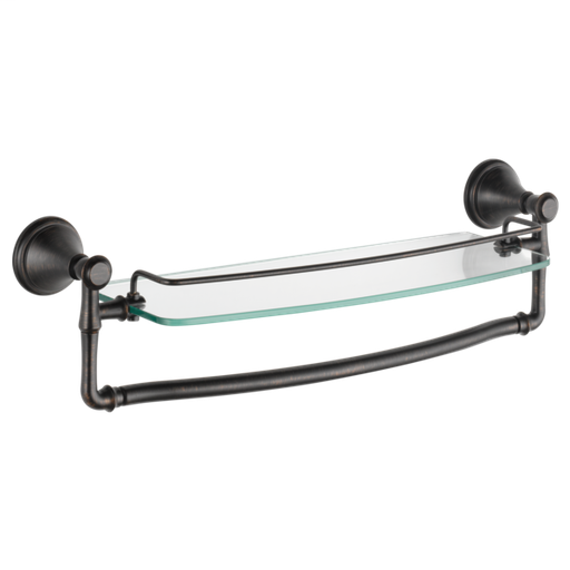 Cassidy 18" Glass Shelf with Removable Bar - Venetian Bronze