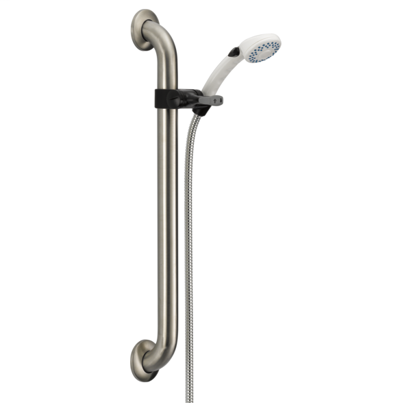 Adjustable Slide Bar / Grab Bar 2-Setting Hand Shower - Stainless