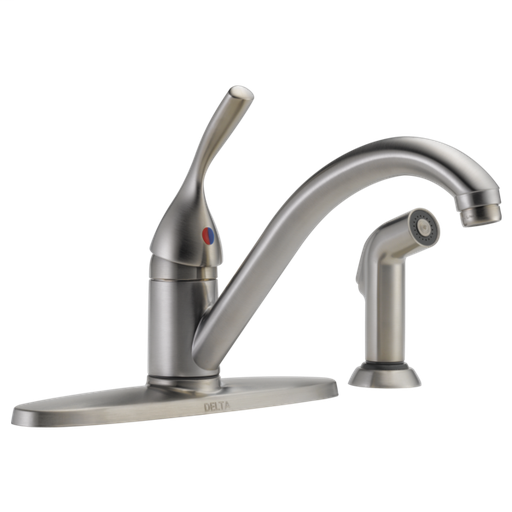 Classic Single Handle Kitchen Faucet with Spray - Stainless