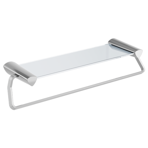 Zura 24" Towel Bar with Glass Shelf - Chrome