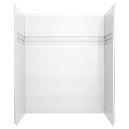UPstile 60'' x 74" x 32'' Shower Wall Set - White