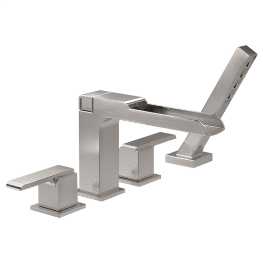 Ara Channel Roman Tub With Hand Shower Trim - Stainless