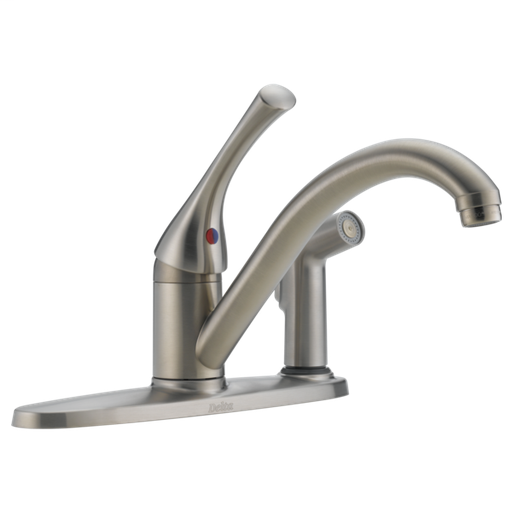 Classic Single Handle Kitchen Faucet with Integral Spray - Stainless