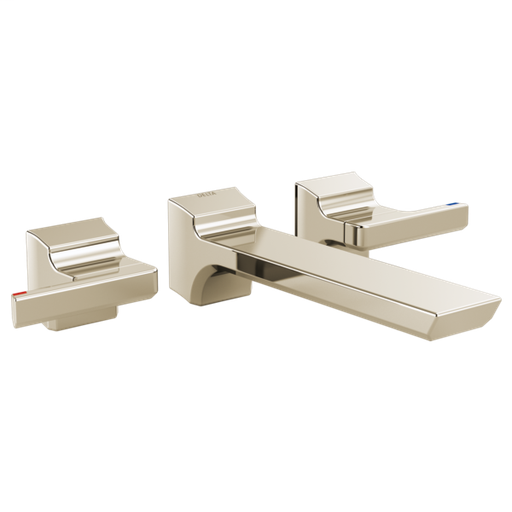 Pivotal Two-Handle Wall Mount Bathroom Faucet Trim - Polished Nickel
