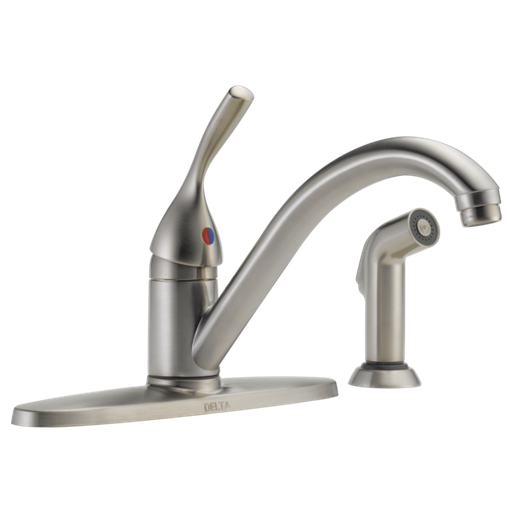 Classic Single Handle Kitchen Faucet with Spray - Stainless