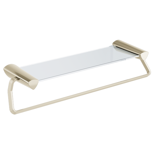 Zura 24" Towel Bar with Glass Shelf - Polished Nickel