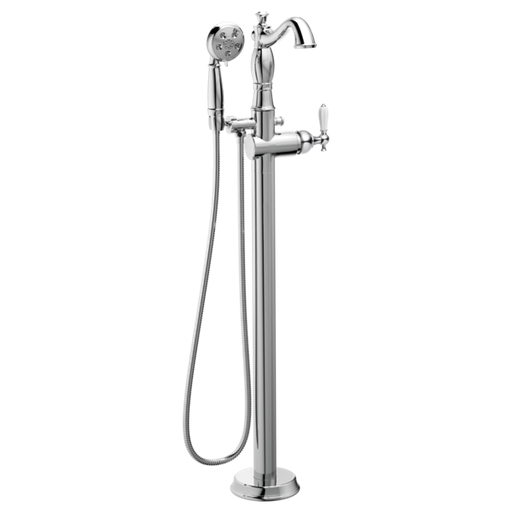 Delta Traditional Floor Mount Tub Filler Trim - Less Handle - Chrome