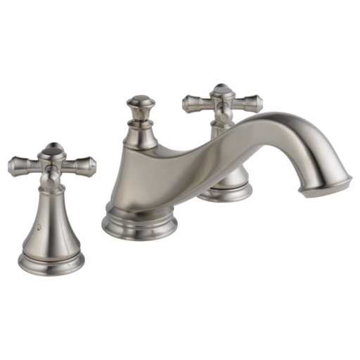 Cassidy Roman Tub Trim - Low Arc Spout - Less Handles - Stainless