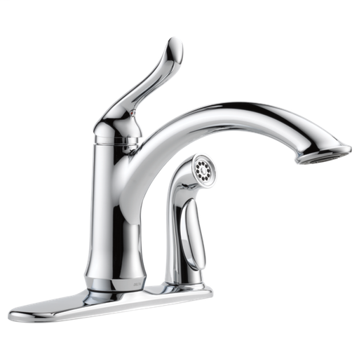 Linden Single Handle Kitchen Faucet with Integral Spray - Chrome